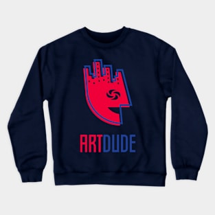 YourArtDude Logo In Red And Blue Crewneck Sweatshirt